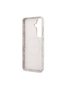Guess Guess PU Leather 4G Strass Triangle Logo Gold Frame Magnetic Hátlap Samsung Galaxy S26-hoz Rózsaszín