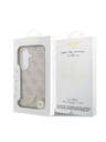 Guess Guess PU Leather 4G Strass Triangle Logo Gold Frame Magnetic Hátlap Samsung Galaxy S26-hoz Rózsaszín