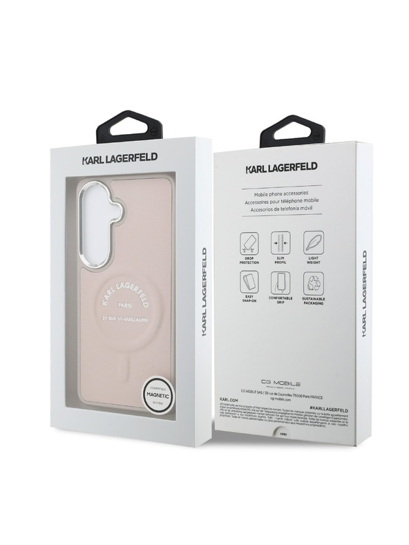 Karl Lagerfeld Karl Lagerfeld PU RSG Logo Mágneses Hátsó Tok Samsung Galaxy S26 Pink