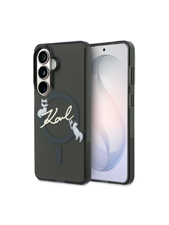 Karl Lagerfeld Karl Lagerfeld IML Choupette Karl Script Logo Mágneses Hátsó Tok Samsung Galaxy S26 Black