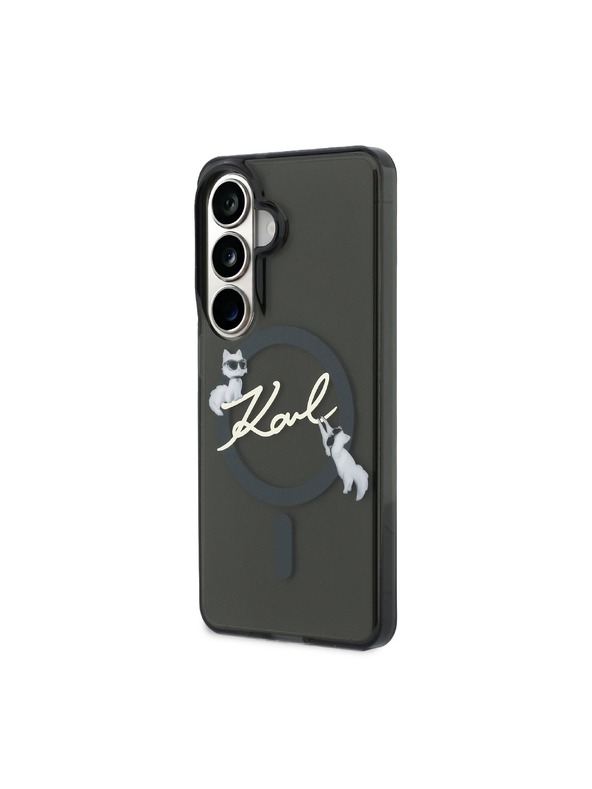 Karl Lagerfeld Karl Lagerfeld IML Choupette Karl Script Logo Mágneses Hátsó Tok Samsung Galaxy S26 Black