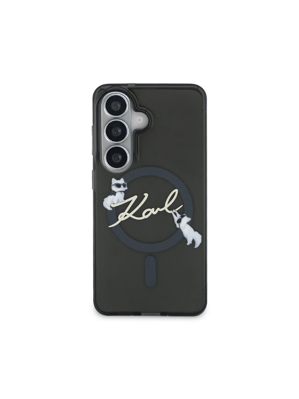 Karl Lagerfeld Karl Lagerfeld IML Choupette Karl Script Logo Mágneses Hátsó Tok Samsung Galaxy S26 Black