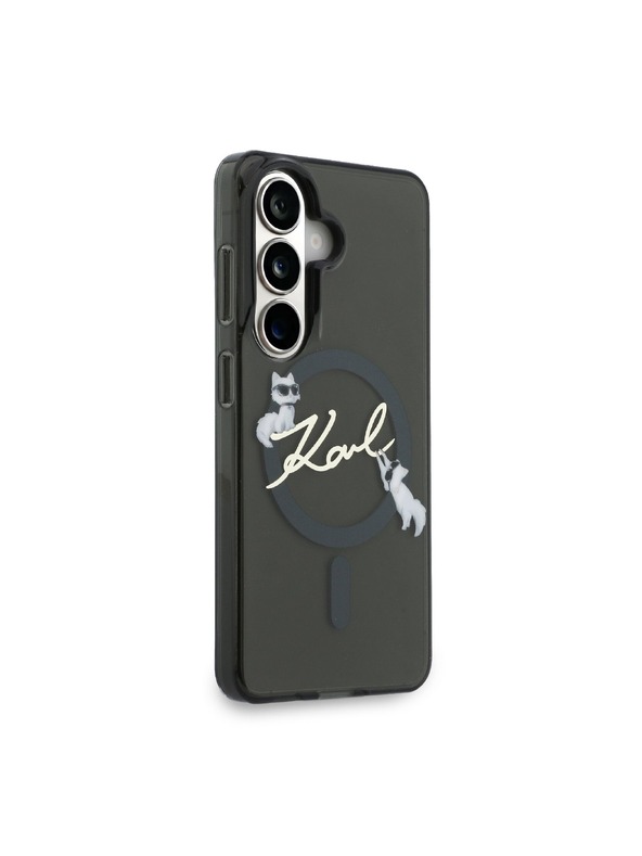 Karl Lagerfeld Karl Lagerfeld IML Choupette Karl Script Logo Mágneses Hátsó Tok Samsung Galaxy S26 Black