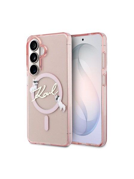 Karl Lagerfeld Karl Lagerfeld IML Choupette Karl Script Logo Mágneses Hátsó Tok Samsung Galaxy S26 Pink