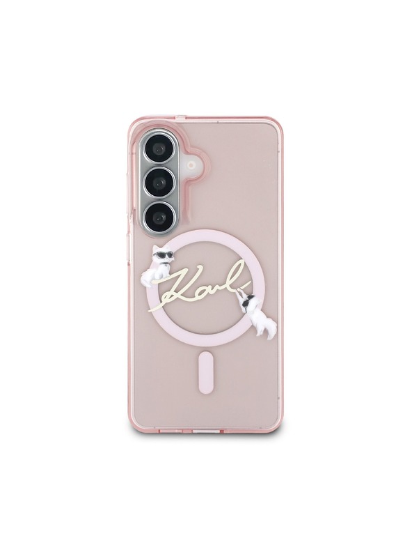 Karl Lagerfeld Karl Lagerfeld IML Choupette Karl Script Logo Mágneses Hátsó Tok Samsung Galaxy S26 Pink