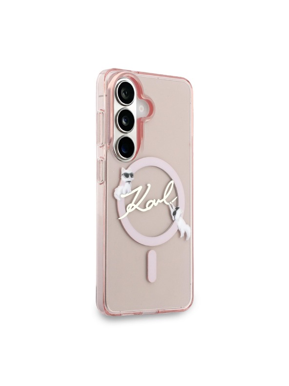 Karl Lagerfeld Karl Lagerfeld IML Choupette Karl Script Logo Mágneses Hátsó Tok Samsung Galaxy S26 Pink