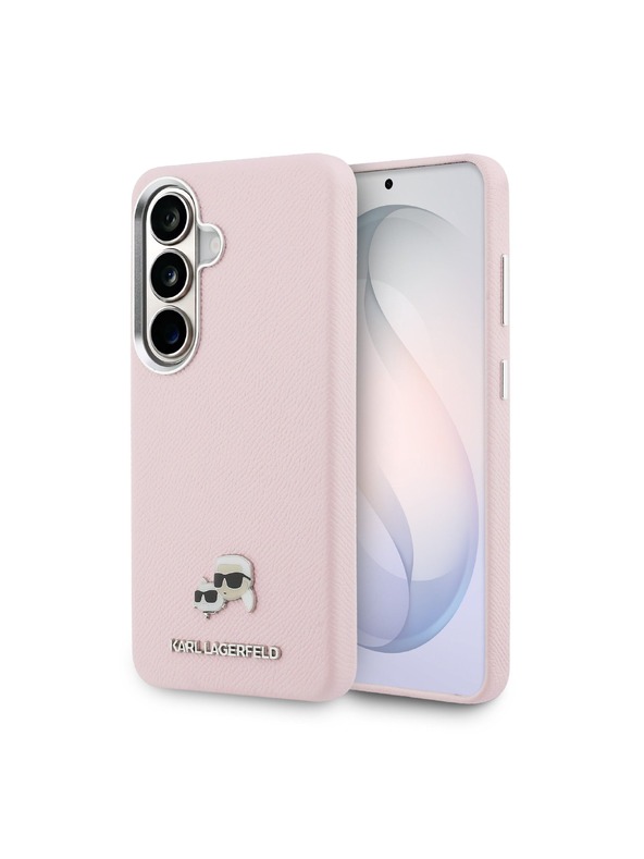 Karl Lagerfeld Karl Lagerfeld Szemcsés PU Bőr K&CH Fejek Mágneses Hátsó Tok Samsung Galaxy S26 Pink