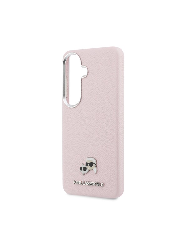 Karl Lagerfeld Karl Lagerfeld Szemcsés PU Bőr K&CH Fejek Mágneses Hátsó Tok Samsung Galaxy S26 Pink