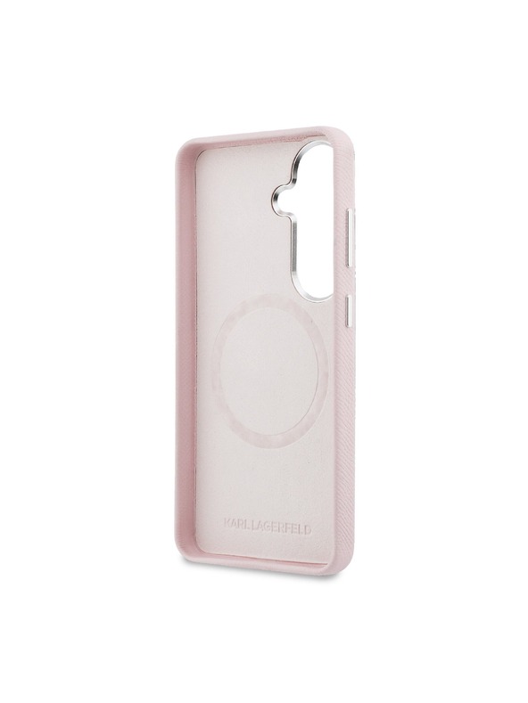 Karl Lagerfeld Karl Lagerfeld Szemcsés PU Bőr K&CH Fejek Mágneses Hátsó Tok Samsung Galaxy S26 Pink