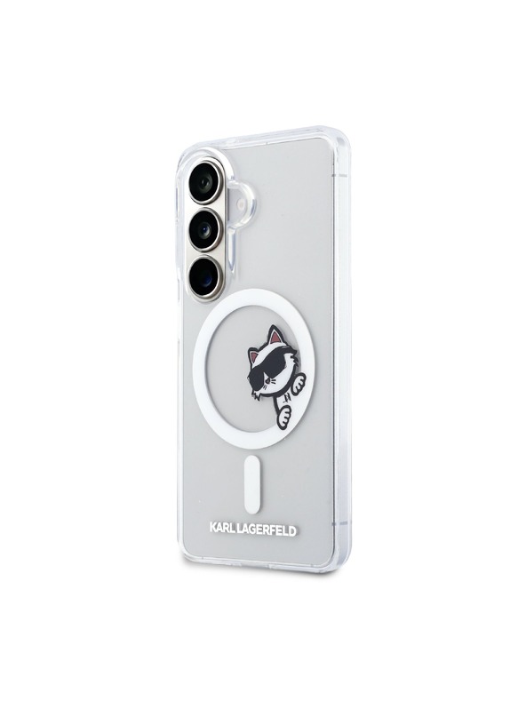 Karl Lagerfeld Karl Lagerfeld IML Choupette Peekaboo Logo Mágneses Hátsó Tok Samsung Galaxy S26 Átlátszó