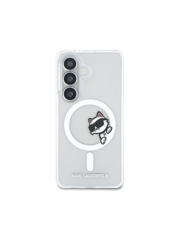 Karl Lagerfeld Karl Lagerfeld IML Choupette Peekaboo Logo Mágneses Hátsó Tok Samsung Galaxy S26 Átlátszó