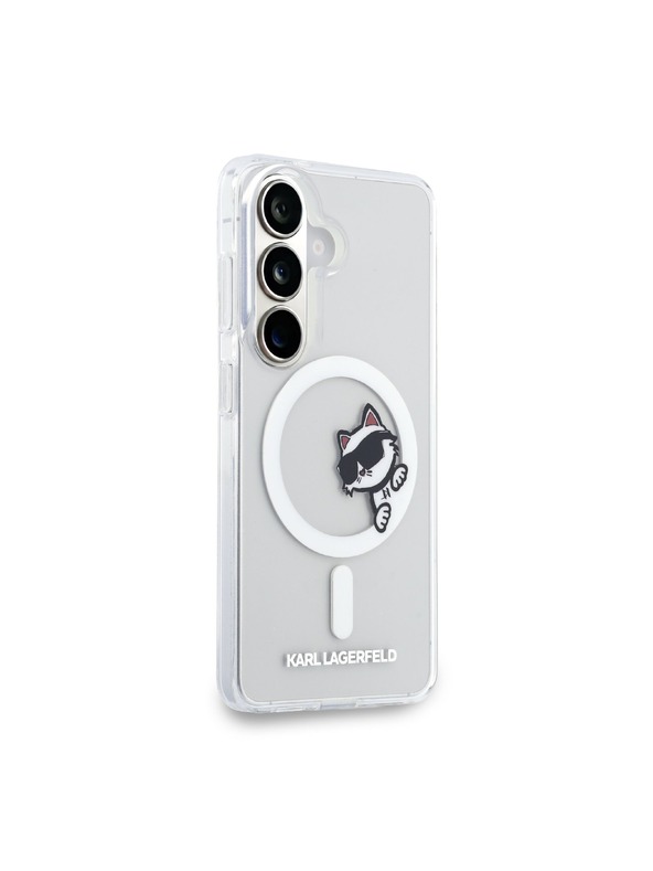 Karl Lagerfeld Karl Lagerfeld IML Choupette Peekaboo Logo Mágneses Hátsó Tok Samsung Galaxy S26 Átlátszó