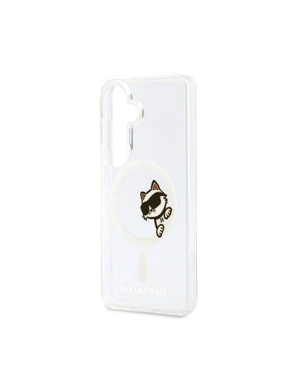 Karl Lagerfeld Karl Lagerfeld IML Choupette Peekaboo Logo Mágneses Hátsó Tok Samsung Galaxy S26 Átlátszó