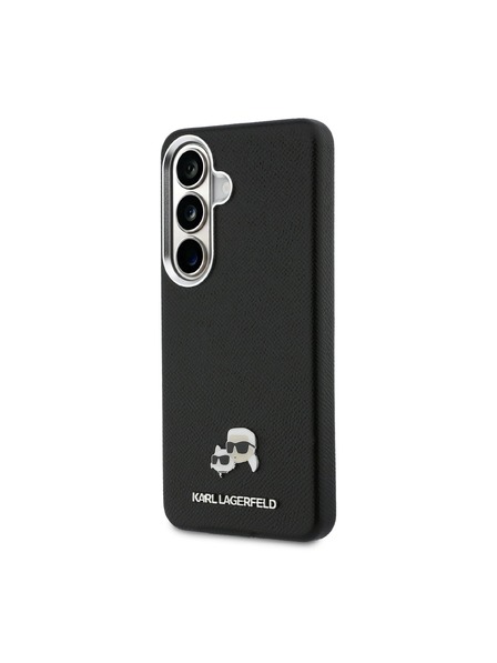 Karl Lagerfeld Karl Lagerfeld Szemcsés PU Bőr K&CH Fejek Mágneses Hátsó Tok Samsung Galaxy S26 Black
