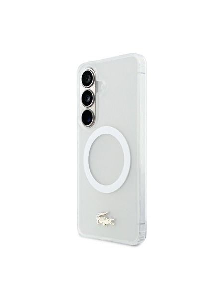 Lacoste Lacoste PC/TPU Fagyott Felület Arany Logo Mágneses Hátsó Tok Samsung Galaxy S26 Fehér
