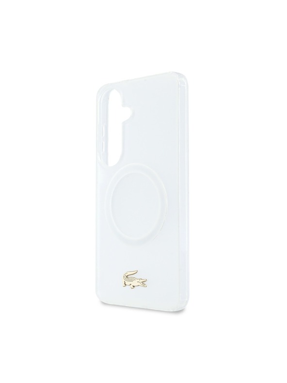 Lacoste Lacoste PC/TPU Fagyott Felület Arany Logo Mágneses Hátsó Tok Samsung Galaxy S26 Fehér