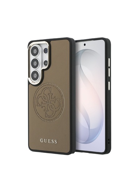 Guess Guess PU Perforált 4G Logo Mágneses Hátsó Tok Samsung Galaxy S26 Ultra Brown
