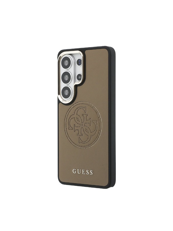 Guess Guess PU Perforált 4G Logo Mágneses Hátsó Tok Samsung Galaxy S26 Ultra Brown