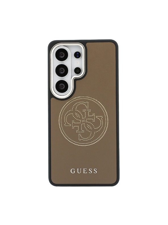 Guess Guess PU Perforált 4G Logo Mágneses Hátsó Tok Samsung Galaxy S26 Ultra Brown