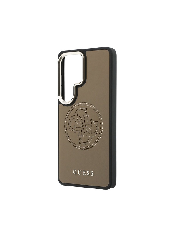 Guess Guess PU Perforált 4G Logo Mágneses Hátsó Tok Samsung Galaxy S26 Ultra Brown