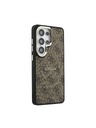 Guess Guess PU Bőr 4G Arany Keret Mágneses Hátsó Tok Samsung Galaxy S26 Ultra Brown