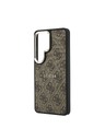 Guess Guess PU Bőr 4G Arany Keret Mágneses Hátsó Tok Samsung Galaxy S26 Ultra Brown