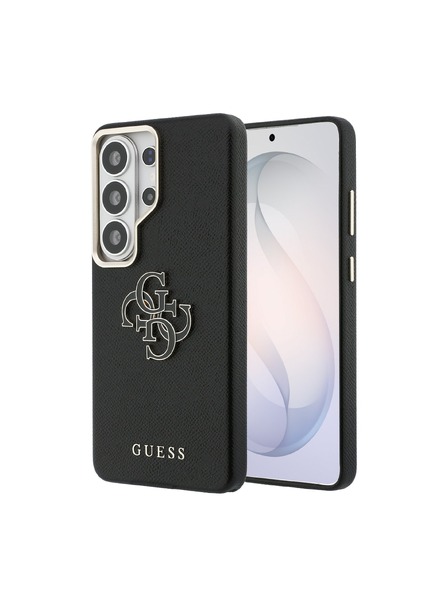 Guess Guess PU Szemcsés 4G Gyanta Fém Logo Hátsó Tok Samsung Galaxy S26 Ultra Black