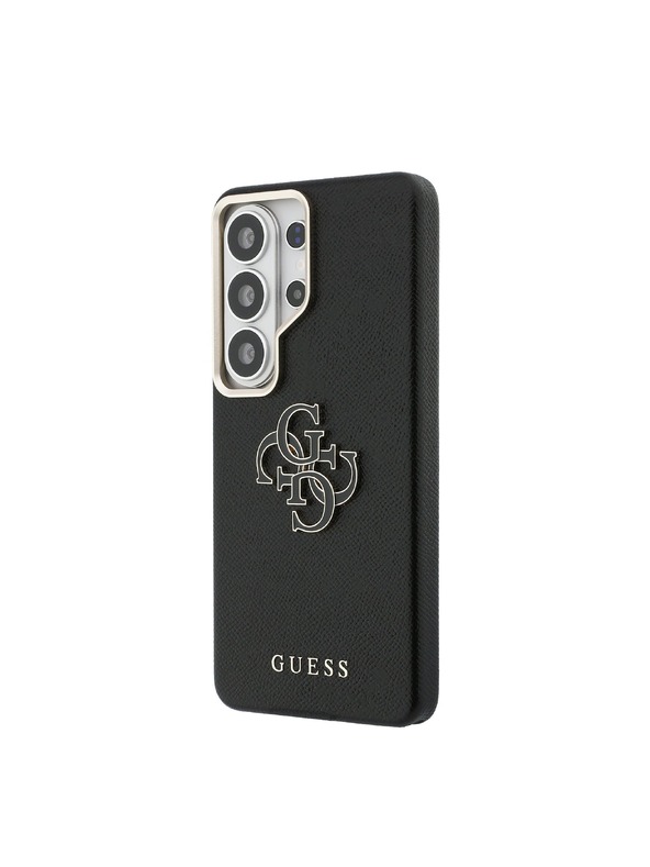 Guess Guess PU Szemcsés 4G Gyanta Fém Logo Hátsó Tok Samsung Galaxy S26 Ultra Black