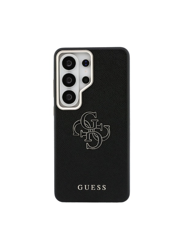 Guess Guess PU Szemcsés 4G Gyanta Fém Logo Hátsó Tok Samsung Galaxy S26 Ultra Black
