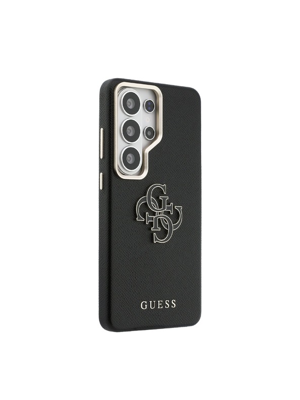 Guess Guess PU Szemcsés 4G Gyanta Fém Logo Hátsó Tok Samsung Galaxy S26 Ultra Black
