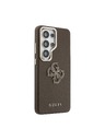 Guess Guess PU Szemcsés 4G Gyanta Fém Logo Hátsó Tok Samsung Galaxy S26 Ultra Brown