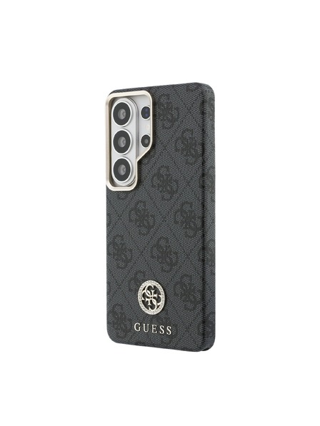 Guess Guess PU Bőr 4G Strass Logo Arany Keret Mágneses Hátsó Tok Samsung Galaxy S26 Ultra Black