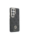 Guess Guess PU Bőr 4G Strass Logo Arany Keret Mágneses Hátsó Tok Samsung Galaxy S26 Ultra Black