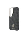 Guess Guess PU Bőr 4G Strass Logo Arany Keret Mágneses Hátsó Tok Samsung Galaxy S26 Ultra Black