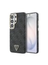 Guess Guess PU Bőr 4G Strass Háromszög Logo Arany Keret Mágneses Hátsó Tok Samsung Galaxy S26 Ultra Black