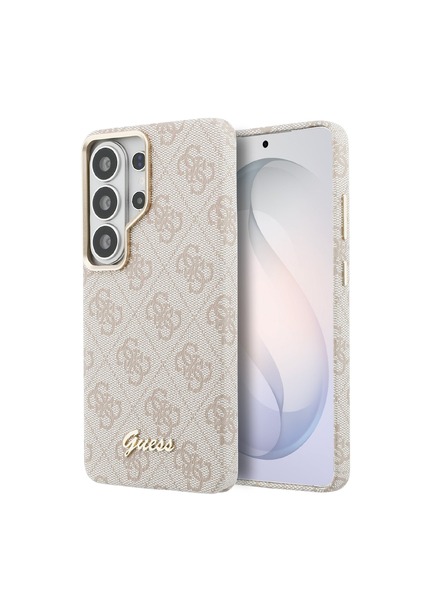 Guess Guess PU 4G Script Metal Logo Mágneses Hátsó Tok Samsung Galaxy S26 Ultra Pink
