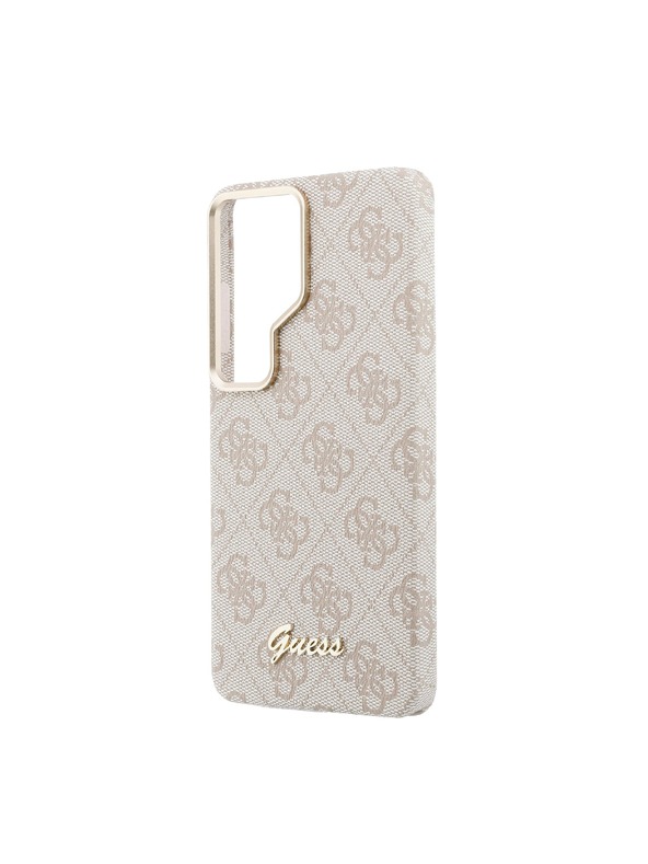 Guess Guess PU 4G Script Metal Logo Mágneses Hátsó Tok Samsung Galaxy S26 Ultra Pink