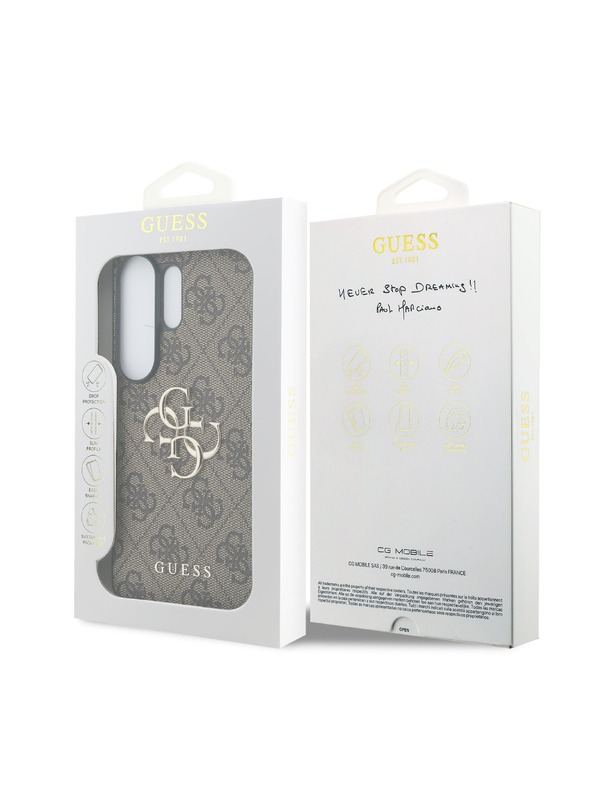 Guess Guess PU 4G Metal Logo Hátsó Tok Samsung Galaxy S26 Ultra Brown