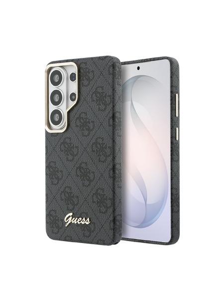 Guess Guess PU 4G Script Metal Logo Mágneses Hátsó Tok Samsung Galaxy S26 Ultra Black