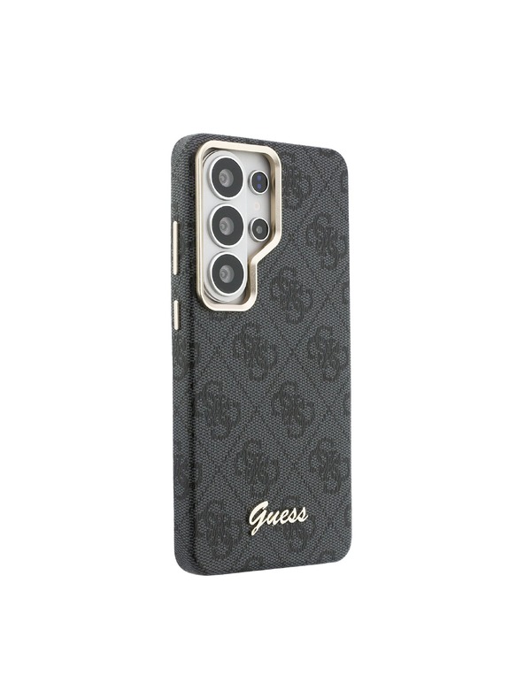 Guess Guess PU 4G Script Metal Logo Mágneses Hátsó Tok Samsung Galaxy S26 Ultra Black