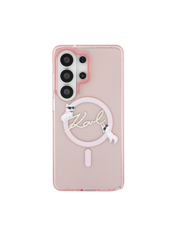 Karl Lagerfeld Karl Lagerfeld IML Choupette Karl Script Logo Magnetic Hátlap Samsung Galaxy S26 Ultra számára Pink