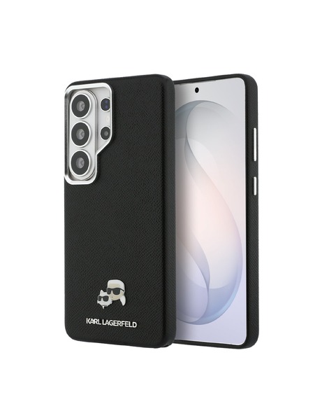 Karl Lagerfeld Karl Lagerfeld Grained PU Leather K&CH Heads Magnetic Hátlap Samsung Galaxy S26 Ultra számára Black