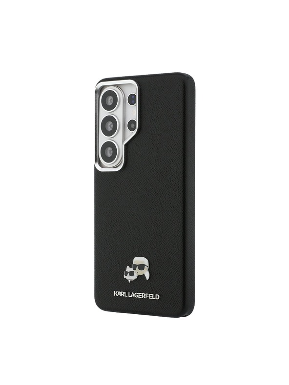 Karl Lagerfeld Karl Lagerfeld Grained PU Leather K&CH Heads Magnetic Hátlap Samsung Galaxy S26 Ultra számára Black