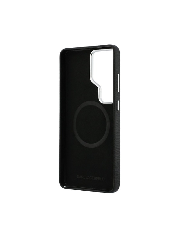 Karl Lagerfeld Karl Lagerfeld Grained PU Leather K&CH Heads Magnetic Hátlap Samsung Galaxy S26 Ultra számára Black