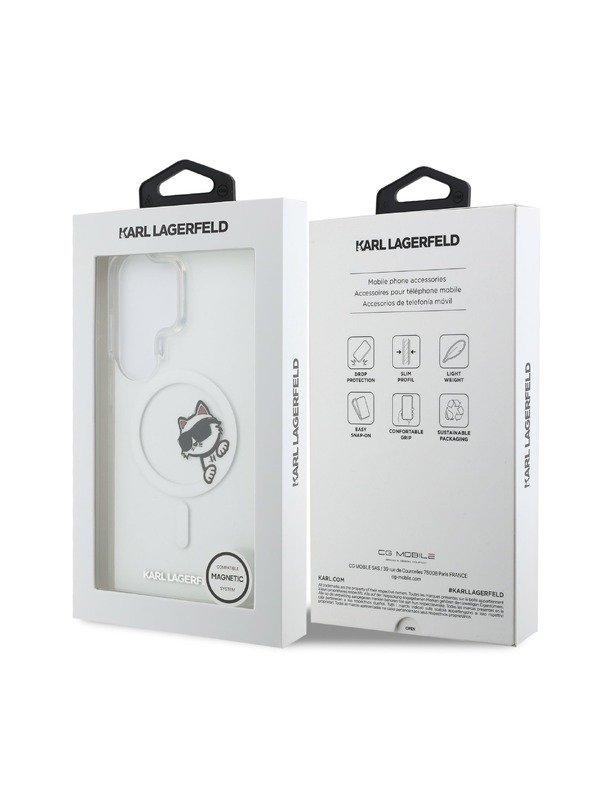 Karl Lagerfeld Karl Lagerfeld IML Choupette Peekaboo Logo Magnetic Hátlap Samsung Galaxy S26 Ultra számára Transparent