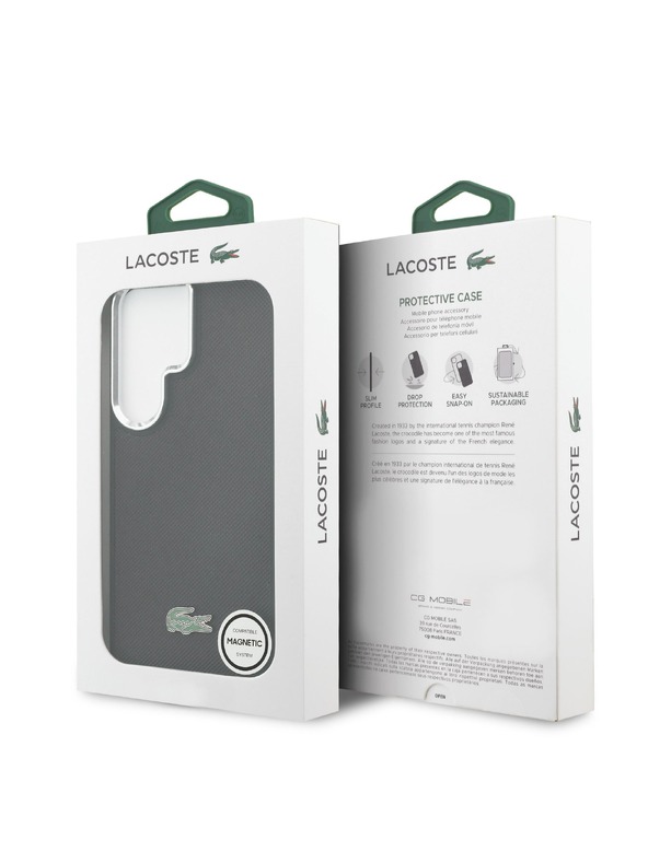 Lacoste Lacoste Petit Pique Metal Logo Magnetic Hátlap Samsung Galaxy S26 Ultra számára Black