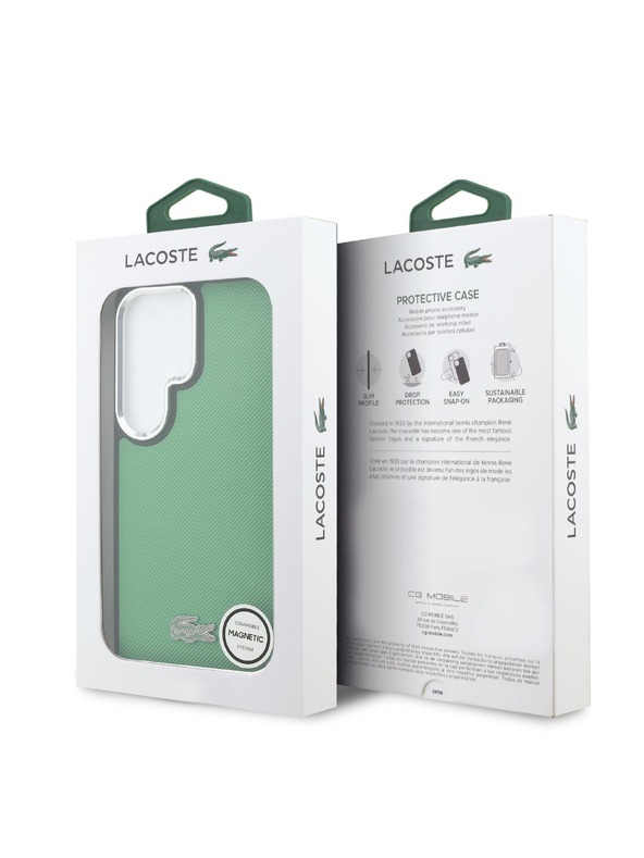Lacoste Lacoste Petit Pique Metal Logo Magnetic Hátlap Samsung Galaxy S26 Ultra számára Estragon Green