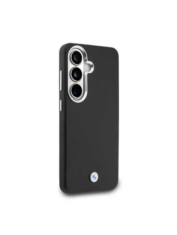 BMW BMW Signature PU Leather Metal Logo Magnetic Hátlap Samsung Galaxy S26+ számára Black