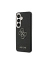 Guess Guess PU Grained 4G Resin Metal Logo Hátlap Samsung Galaxy S26+ számára Black