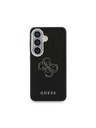 Guess Guess PU Grained 4G Resin Metal Logo Hátlap Samsung Galaxy S26+ számára Black